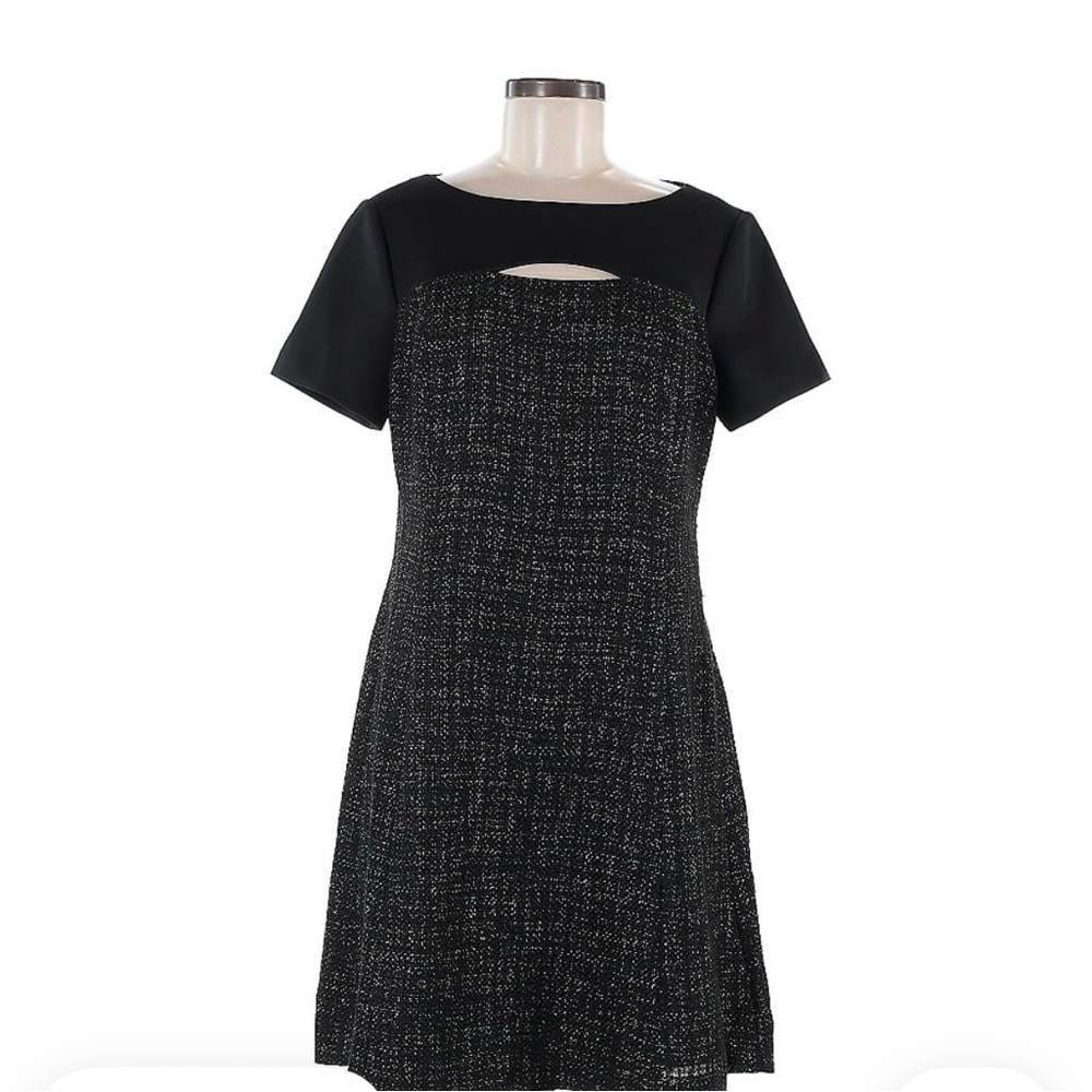 DKNY Black and White Sheath Mini Dress